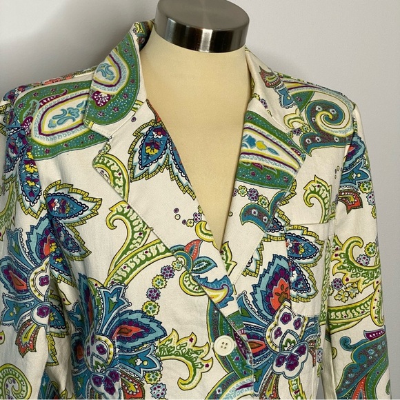 IZOD Petite Paisley Floral Blazer - Picture 9 of 11